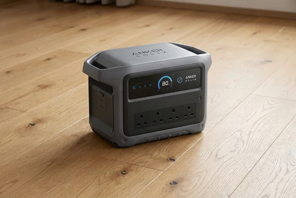 Anker SOLIX C1000 Gen 2 portable power station on a wooden floor.